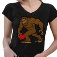 Valentines Day Bigfoot Heart Sasquatch Tshirt Women V-Neck T-Shirt