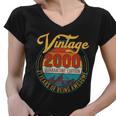 Vintage 2000 Quarantine Edition 21 Years Of Being Awesome Birthday Women V-Neck T-Shirt