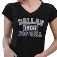 Vintage Dallas Texas Football Est Women V-Neck T-Shirt