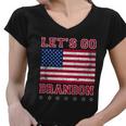 Vintage Lets Go Brandon American Flag Tshirt Women V-Neck T-Shirt