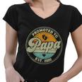 Vintage Promoted To Papa 2022 For New Papa First Time Retro Women V-Neck T-Shirt