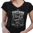 Vintage Quality Without Compromise 1942 Aged Perfectly 80Th Birthday Women V-Neck T-Shirt