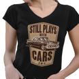 Vintage Retro Still Plays With Cars Tshirt Women V-Neck T-Shirt