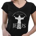 Warning I May Spontaneously Talk About Jesus Funny Religion Women V-Neck T-Shirt