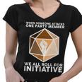 We All Roll For Initiative Dnd Dice Blm Women V-Neck T-Shirt