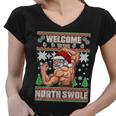 Welcome To The North Swole Santa Ugly Christmas Tshirt Women V-Neck T-Shirt