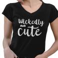 Wickedly Cute Funny Halloween Quote Women V-Neck T-Shirt