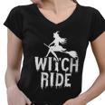 Witch Ride Funny Halloween Quote Women V-Neck T-Shirt