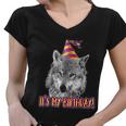 Wolf Birthday Themed Party Wolves Theme Girl Wolf Lover V2 Women V-Neck T-Shirt