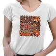Here For The Boos Groovy Fall Women V-Neck T-Shirt