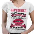 I Am A September Woman Girl Birthday Queen Born In September Women V-Neck T-Shirt