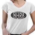 Nhra Championship Drag Racing Black Oval Logo Women V-Neck T-Shirt