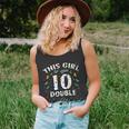 10Th Birthday Funny Gift This Girl Is Now 10 Double Digits Gift Unisex Tank Top