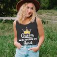 A Queen Was Born In April Birthday Graphic Design Printed Casual Daily Basic Unisex Tank Top