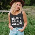 Bearded Inked & Awesome Beard Tattoo Logo Tshirt Unisex Tank Top