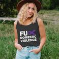 Fuck Domestic Violence Purple Ribbon Domestic Violence Unisex Tank Top