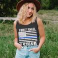 I Dont Kneel I Stand Usa Blue Line Flag Tshirt Unisex Tank Top