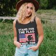 Memorial Day Patriotic Military Veteran American Flag Stand For The Flag Kneel For The Fallen Unisex Tank Top