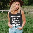 Pretend Im A Great White Shark Funny Lazy Halloween Costume Men Women Tank Top Graphic Print Unisex