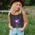 Spookscene Edgy Kitty Hat Scene Kid Emo Alt Goth Purple Men Women Tank Top Graphic Print Unisex