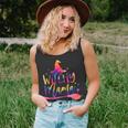 Tie Dye Witchy Mama Witch Hat Broom Spooky Mama Halloween Unisex Tank Top