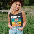 Vintage Coffee Because Murder Is Wrong Black Comedy Cat Unisex Tank Top