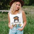 One Spooky Mama For Halloween Messy Bun Mom Monster Bleached Unisex Tank Top