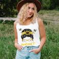 Womens August Girl Birthday Cute Messy Bun Bees Gifts Unisex Tank Top