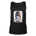 All American Mama Proud Mom Messy Bun Patriotic 4Th Of July Unisex Tank Top