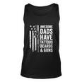 Awesome Dads Have Tattoos Beards Guns Fathers Day Unisex Tank Top