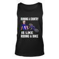 Biden Falls Off Bike Joe Biden Falling Off His Bicycle Funny Meme Unisex Tank Top