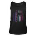 Blue Pink Teal Ribbon Flag Thyroid Cancer Awareness Unisex Tank Top