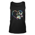 Dog Paw Print Tie Dye Rainbow Dog Lover Rescue Retro S Unisex Tank Top