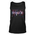 Firefighter Retro American Flag Firefighter Jobs 4Th Of July Fathers Day Unisex Tank Top