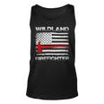 Firefighter Thin Red Line Wildland Firefighter American Flag Axe Fire_ V3 Unisex Tank Top