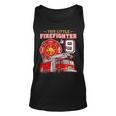 Firefighter This Little Firefighter Is 9 Years Old 9Th Birthday Kid Boy Unisex Tank Top