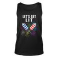 Funny 4Th Of July Lets Get Lit 2021 Pun Unisex Tank Top