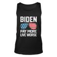 Funny Biden Pay More Live Worse Political Humor Sarcasm Sunglasses Design Unisex Tank Top