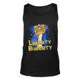 Funny Liberty Biberty Ostrich Sunglasses Humor Blue Unisex Tank Top