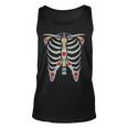 Halloween Day Of Dead Skeleton Flowers Decorated Men Women Tank Top Graphic Print Unisex