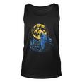 Howling Wolf Yellow Moon Unisex Tank Top