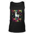 Llama Birthday Party Llamazing Gift Girl Rainbow Hearts Gift Unisex Tank Top