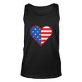 Patriotic American Flag Heart For 4Th Of July Girl Unisex Tank Top