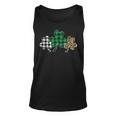 Plaid Clover Shamrock Leopard Green Buffalo St Patricks Day Men Women Tank Top Graphic Print Unisex