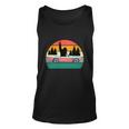 Sasquatch Bigfoot Driving Car Retro Sunset Funny Unisex Tank Top