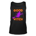 Womens Good Witch Halloween Riding Broomstick Silhouette Unisex Tank Top