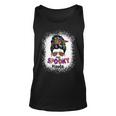 Womens One Spooky Mama Witchy Mama Halloween Messy Bun Mom Bleached Unisex Tank Top