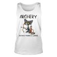 Archery Because Murder Is Wrong Funny Cat Archer Men Women Tank Top Graphic Print Unisex