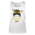 Womens August Girl Birthday Cute Messy Bun Bees Gifts Unisex Tank Top