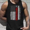Firefighter Retro American Flag Firefighter Dad 4Th Of July Fathers Day Unisex Tank Top